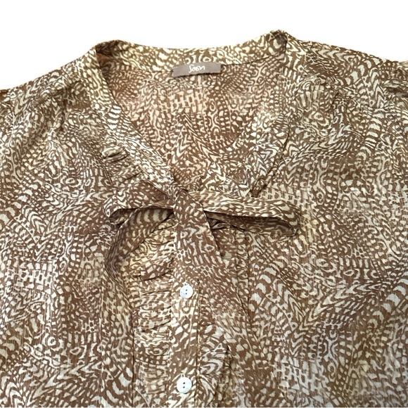 SOON Brown and Beige semi transparent,  Blouse size 18 - Picture 9 of 11